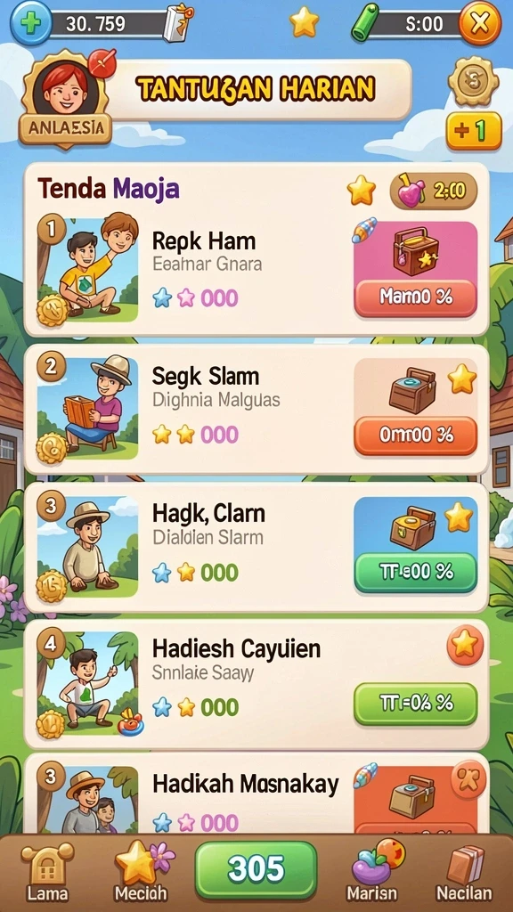 Pengalaman bermain yang seru dan menantang.