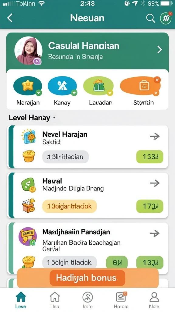 Menghadapi tantangan seru di setiap level.