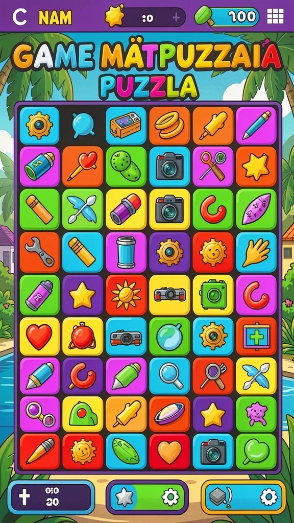 Level yang penuh warna dan desain kreatif.