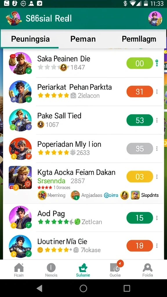 Fitur sosial untuk terhubung dengan teman saat bermain.