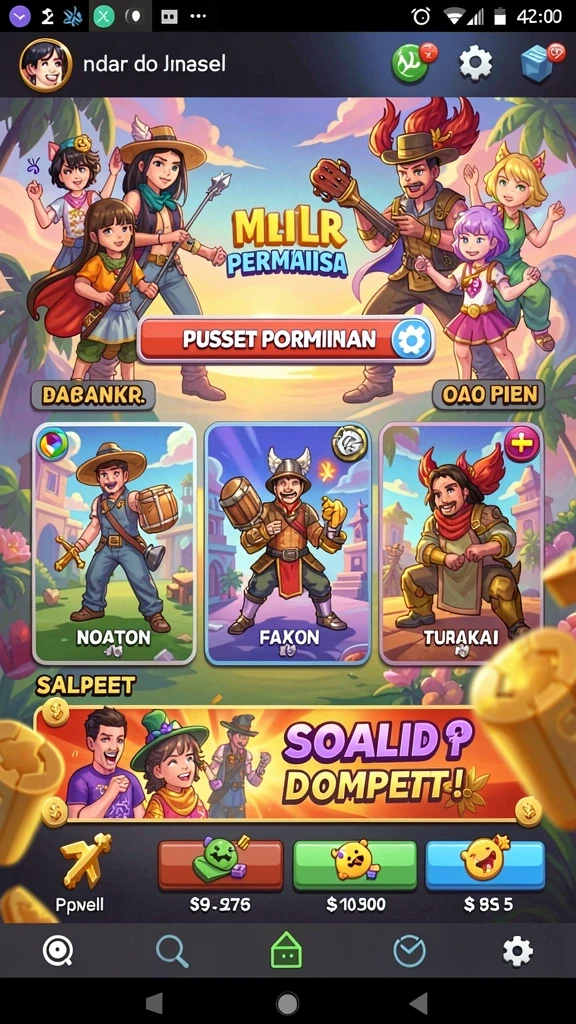 Screenshot aplikasi MENANGBET menampilkan antarmuka yang menarik.