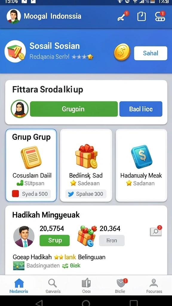 Ilustrasi upgrade karakter yang epik.