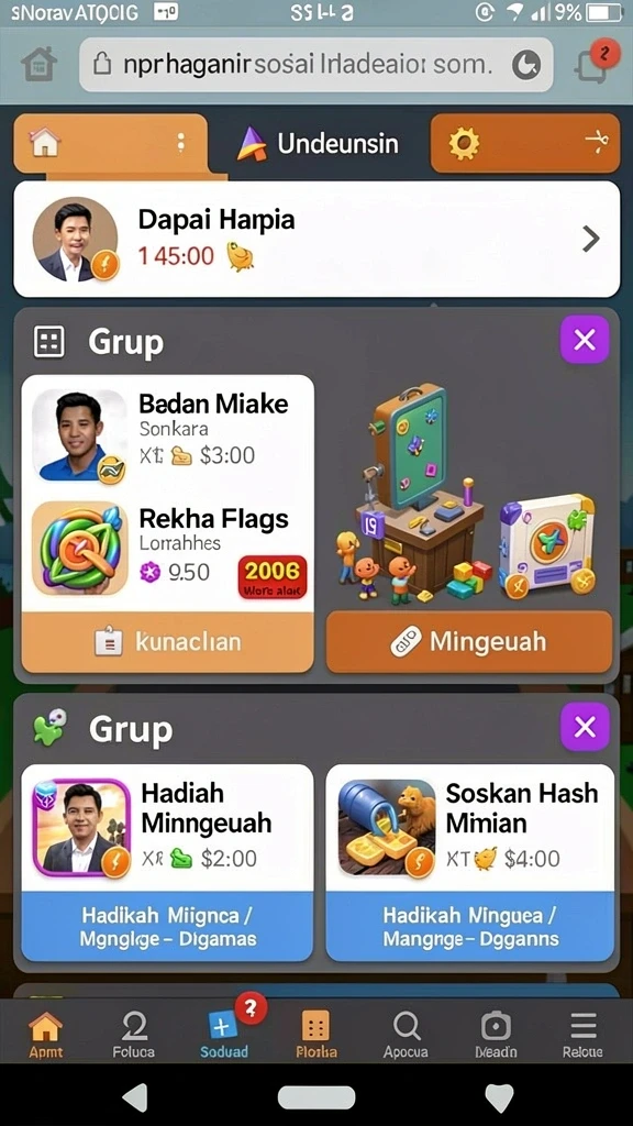 Tampilan menu utama yang menarik.